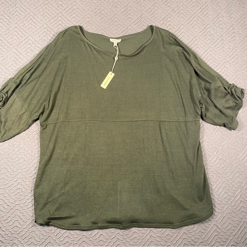 NEW Max Studio Green Knit Top Women’s Plus Size 3X